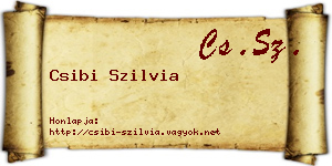 Csibi Szilvia névjegykártya